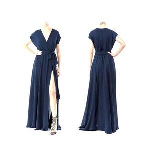 Meghan Los Angeles Womens NWT Maxi Dress with Wrap V-Neck & Elastic Waist Size L